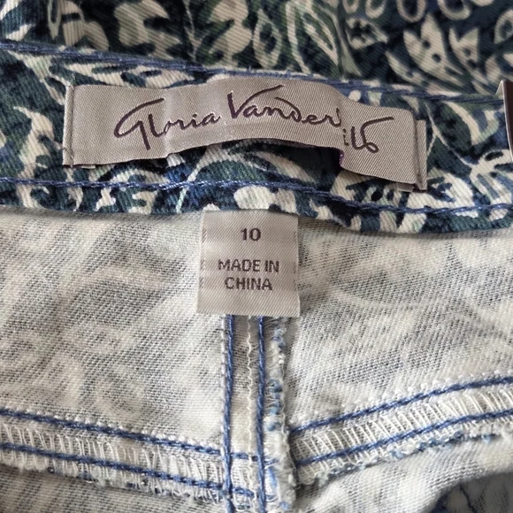 Capri Jeans Blue & White Floral Print - NWT Size 10 - Picture 6 of 10